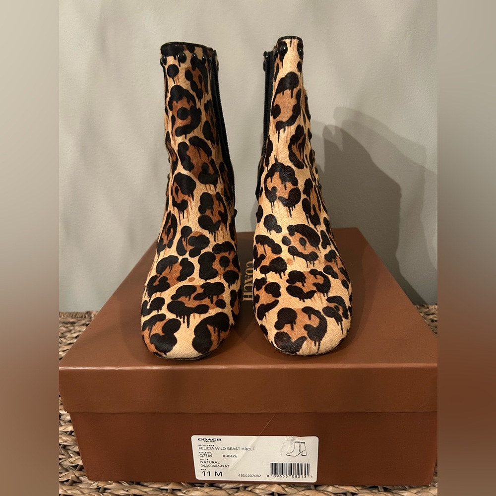 Coach calf hair ankle boot